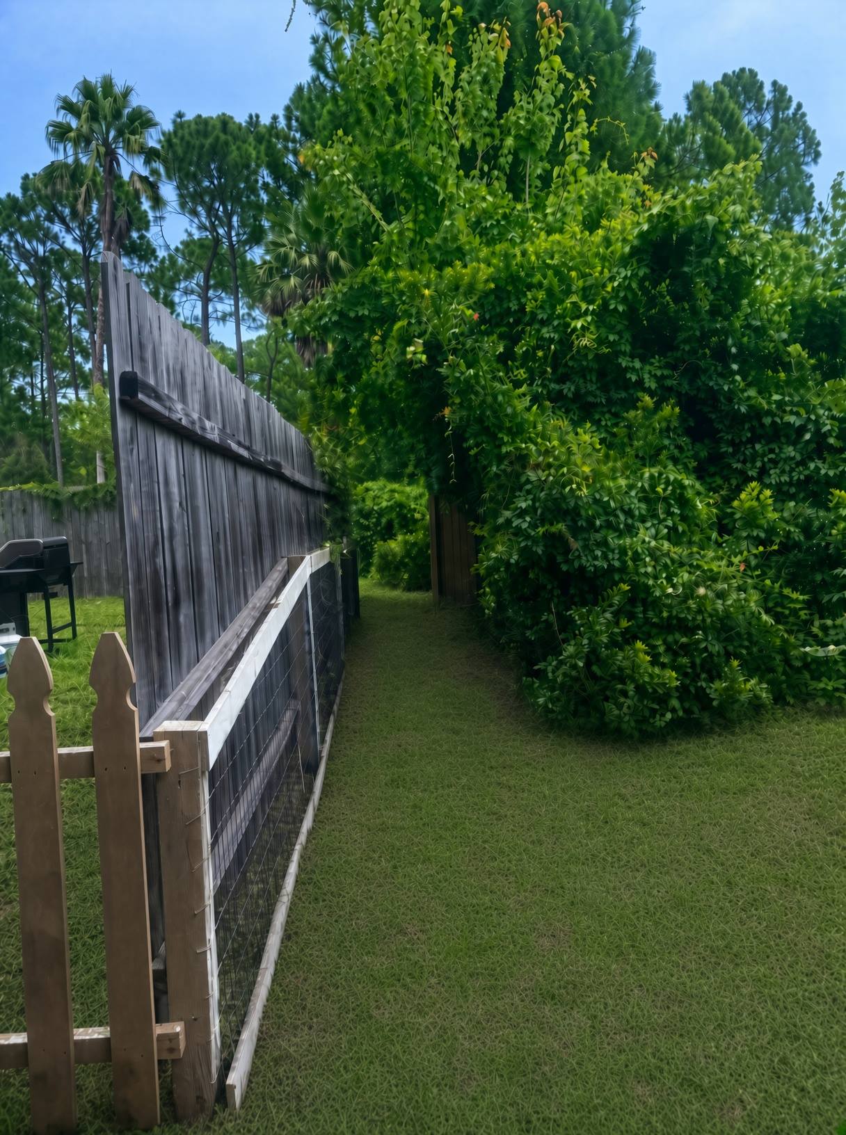 Fence line mowed and cleared after service